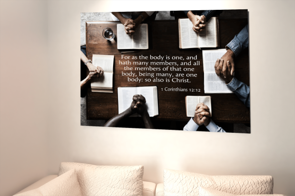 Scripture Canvas One in Christ 1 Corinthians 12:12 Christian Bible Verse Meaningful Framed Prints, Canvas Paintings - Image 4