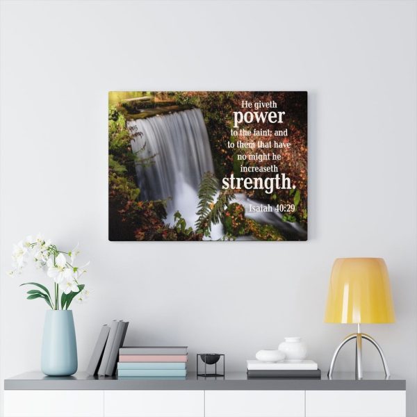 Scripture Canvas He Giveth Power and Strength Isaiah 40:29 Christian Bible Verse Meaningful Framed Prints, Canvas Paintings - Image 8