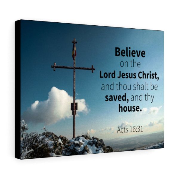 Scripture Canvas Believe Acts 16:31 Christian Bible Verse Meaningful Framed Prints, Canvas Paintings - Image 2