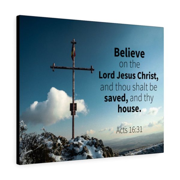 Scripture Canvas Believe Acts 16:31 Christian Bible Verse Meaningful Framed Prints, Canvas Paintings - Image 3