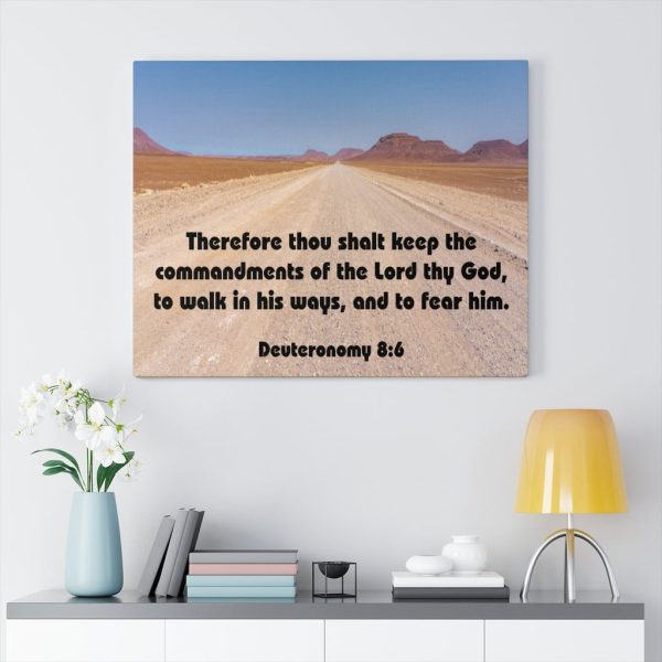 Bible Verse Canvas The Commandments of The Lord Thy God Deuteronomy 8:6 Christian Scripture Ready to Hang Faith Print Framed Prints, Canvas Paintings - Image 4