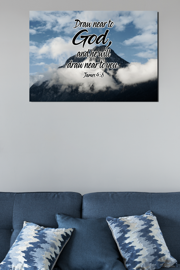 Scripture Canvas Draw Near to God James 4:8 Christian Bible Verse Meaningful Framed Prints, Canvas Paintings - Image 8