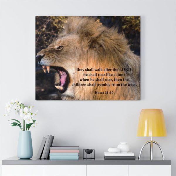 Scripture Canvas Roaring Lion of Judah Hosea 11:10 Christian Bible Verse Meaningful Framed Prints, Canvas Paintings - Image 4