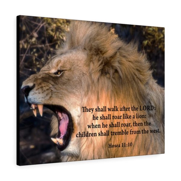 Scripture Canvas Roaring Lion of Judah Hosea 11:10 Christian Bible Verse Meaningful Framed Prints, Canvas Paintings