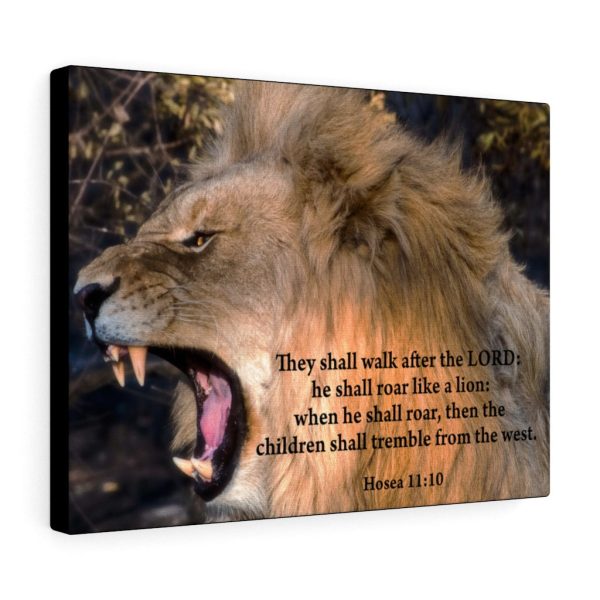 Scripture Canvas Roaring Lion of Judah Hosea 11:10 Christian Bible Verse Meaningful Framed Prints, Canvas Paintings - Image 2