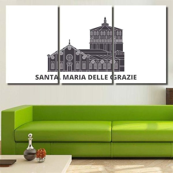 Italy Santa Maria Delle Grazie Flat Last Supper Christian Premium Multi Canvas Prints, Multi Piece Panel Canvas Luxury Gallery Wall Fine Art Print - Image 6