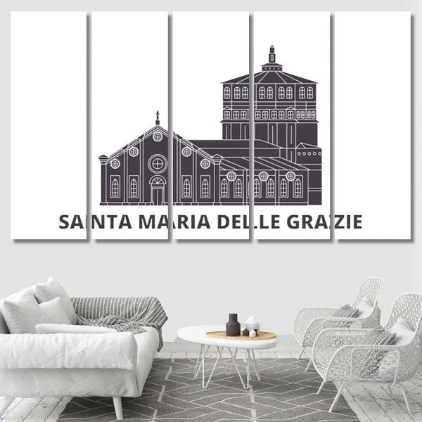 Italy Santa Maria Delle Grazie Flat Last Supper Christian Premium Multi Canvas Prints, Multi Piece Panel Canvas Luxury Gallery Wall Fine Art Print - Image 8