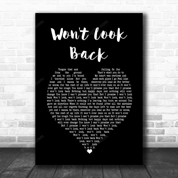 Josh Groban Won't Look Back Black Heart Decorative Art Gift Song Lyric Print - Canvas Print Wall Art Home Decor