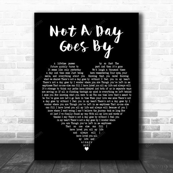 Jane McDonald Not A Day Goes By Black Heart Decorative Art Gift Song Lyric Print - Canvas Print Wall Art Home Decor