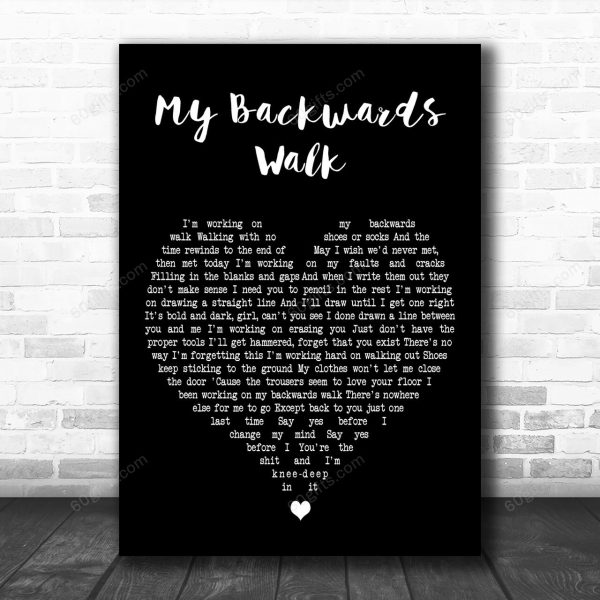 Frightened Rabbit My Backwards Walk Black Heart Decorative Art Gift Song Lyric Print - Canvas Print Wall Art Home Decor