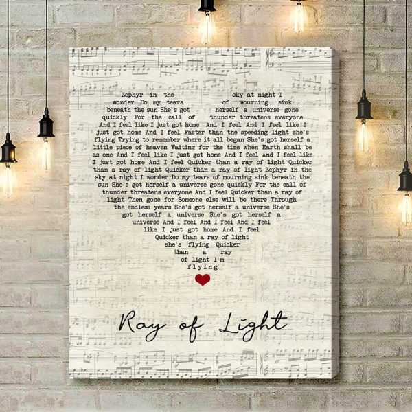 Madonna Ray Of Light Script Heart Song Lyric Art Print - Canvas Print Wall Art Home Decor