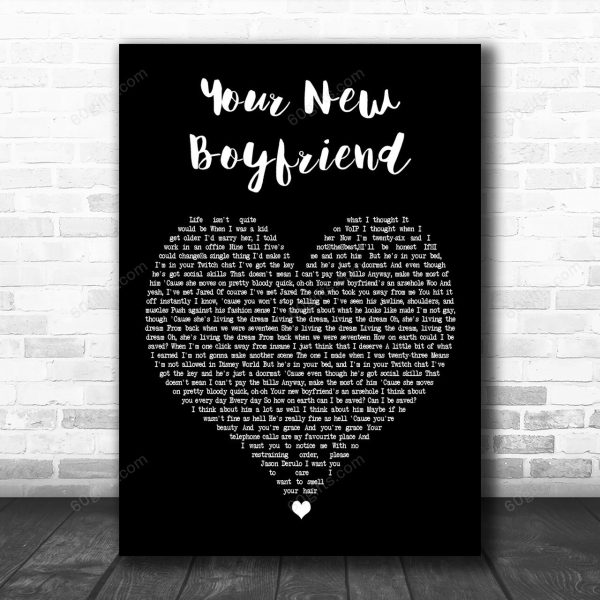 Wilbur Soot Your New Boyfriend Black Heart Decorative Art Gift Song Lyric Print - Canvas Print Wall Art Home Decor