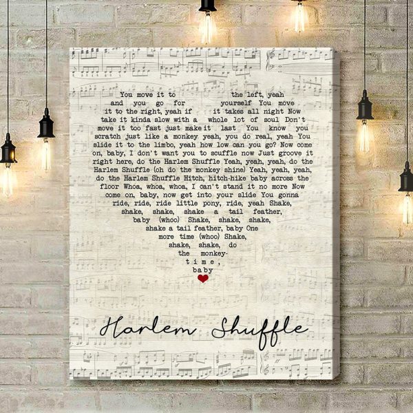 Bob & Earl Harlem Shuffle Script Heart Song Lyric Art Print - Canvas Print Wall Art Home Decor