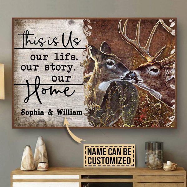 here Gifts Personalized Deer This Is Us Canvas Home Decor