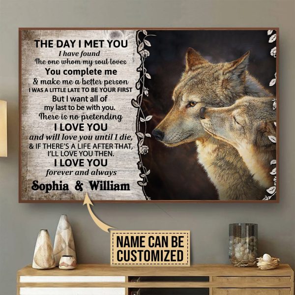 here Gifts Personalized Wolf The Day I Met Canvas Home Decor - Image 2