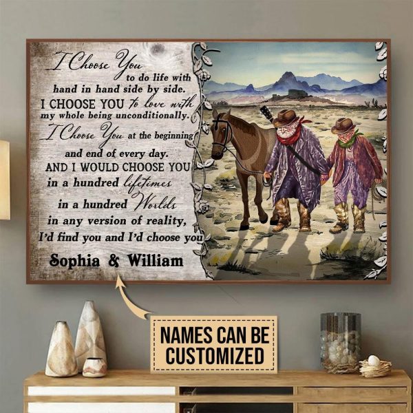 here Gifts Personalized Cowboy Guitar I Choose You Canvas Home Decor