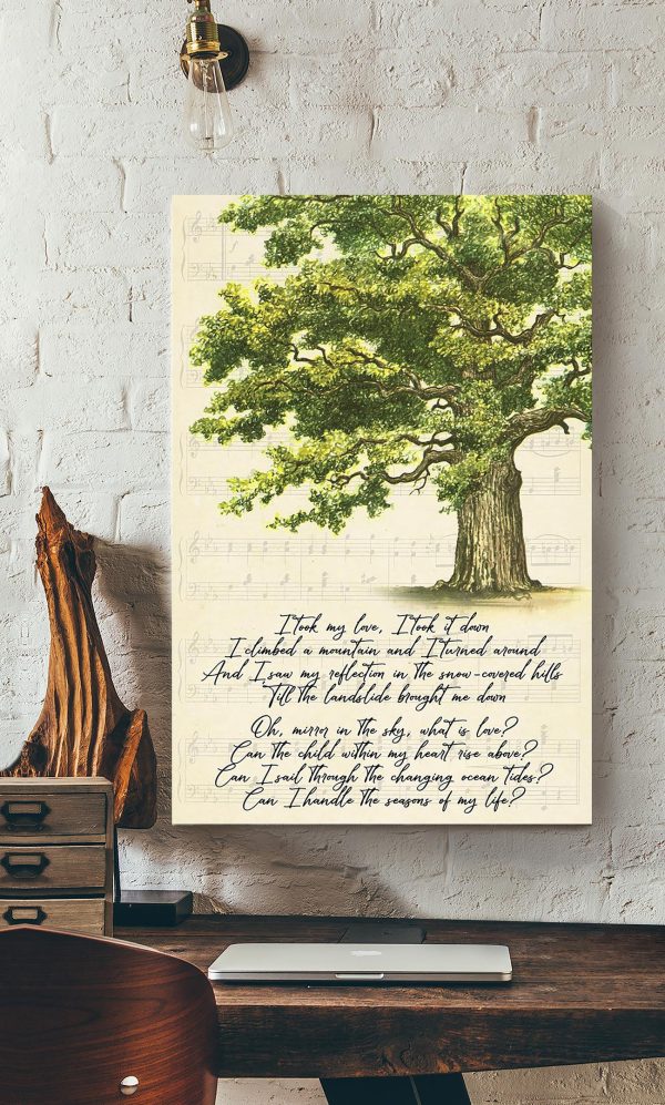 Landslide Lyrics Vintage Green Tree For Fleetwood Mac Fan Canvas Gallery Painting Wrapped Canvas Framed Prints, Canvas Paintings - Image 2