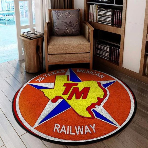 Texas Mexican Railway Round Mat Round Floor Mat Room Rugs Carpet Outdoor Rug Washable Rugs