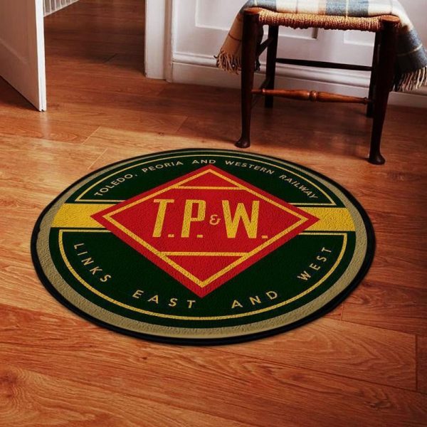 Toledo Round Mat Toledo Peoria & Western Railroad Round Floor Mat Room Rugs Carpet Outdoor Rug Washable Rugs