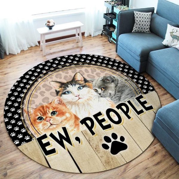 Ew People Cat Living Room Round Mat Circle Rug