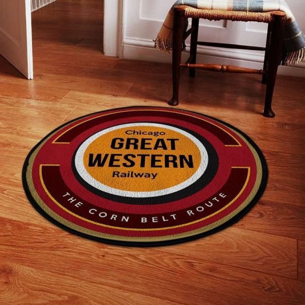 Chicago Living Room Round Mat Circle Rug Chicago Great Western Railroad