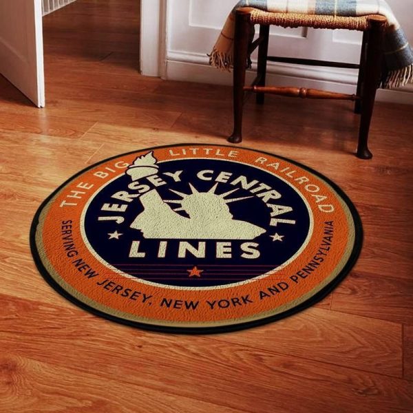 Jcrr Living Room Round Mat Circle Rug Jersey Central Railroad