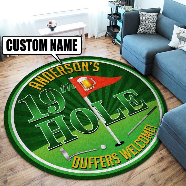 Personalized Golf 19Th Hole Club Round Mat Round Floor Mat Room Rugs Carpet Outdoor Rug Washable Rugs - Image 2