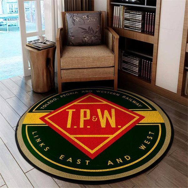 Toledo Round Mat Toledo Peoria & Western Railroad Round Floor Mat Room Rugs Carpet Outdoor Rug Washable Rugs - Image 2