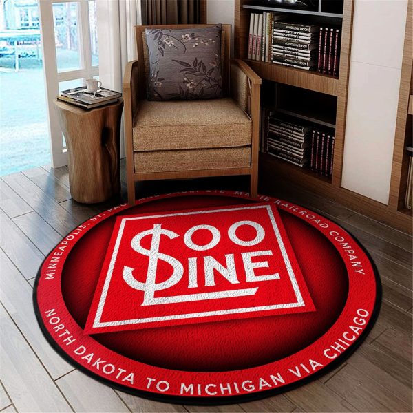 Sooline Round Mat Soo Line Railroad Round Floor Mat Room Rugs Carpet Outdoor Rug Washable Rugs - Image 2