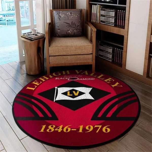 Lehigh Round Mat Lehigh Valley Railroad Round Floor Mat Room Rugs Carpet Outdoor Rug Washable Rugs - Image 2