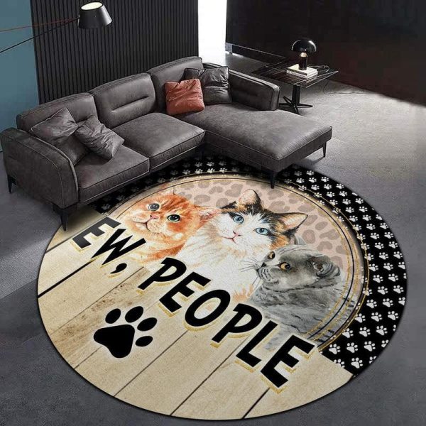 Ew People Cat Living Room Round Mat Circle Rug - Image 3