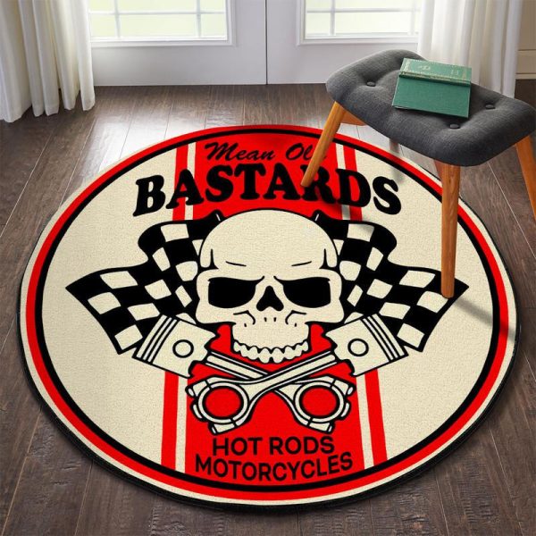 Mean Old Bastards Hot Rods Motorcycles Round Mat Round Floor Mat Room Rugs Carpet Outdoor Rug Washable Rugs - Image 2