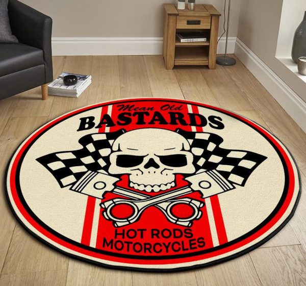 Mean Old Bastards Hot Rods Motorcycles Round Mat Round Floor Mat Room Rugs Carpet Outdoor Rug Washable Rugs - Image 3