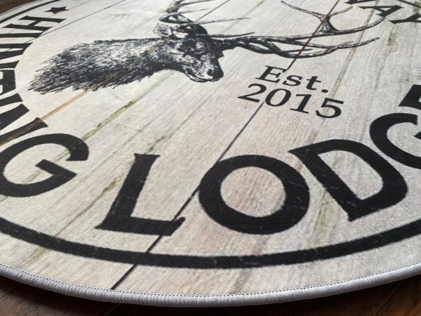 Personalized Hunting Lodge Round Rug, Carpet 06605_Text - Image 8