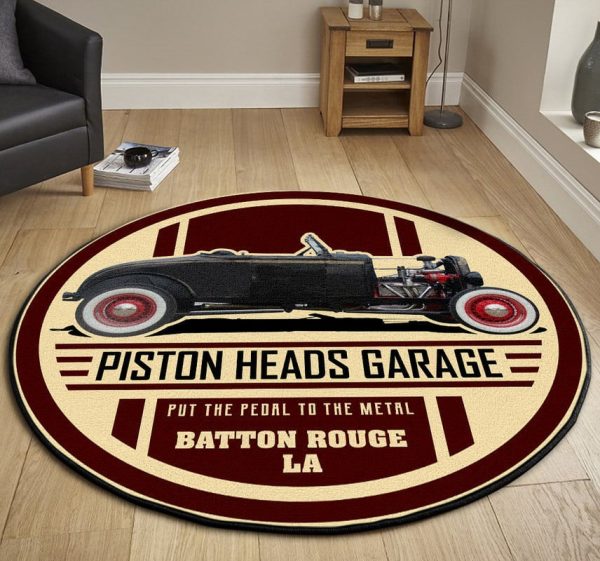 Piston Heads Garage Hot Rod Round Mat Round Floor Mat Room Rugs Carpet Outdoor Rug Washable Rugs - Image 3