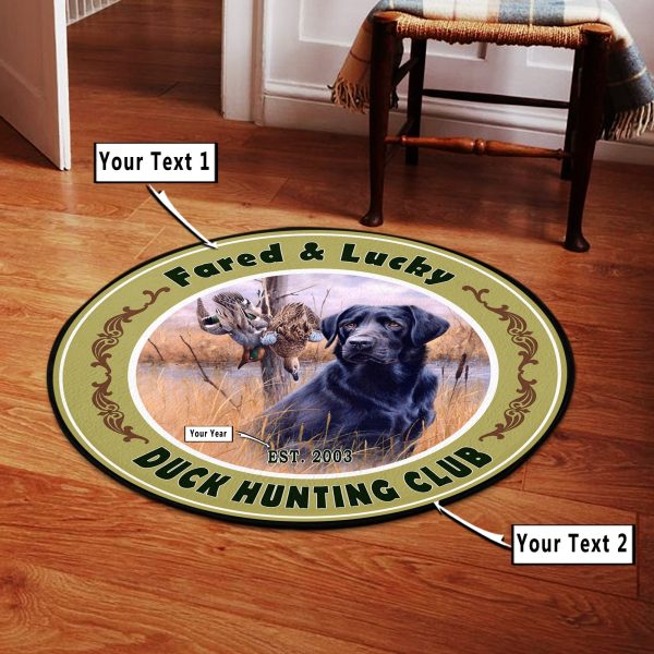 Personalized Duck Hunting Club Round Rug, Carpet 09019 - Image 3