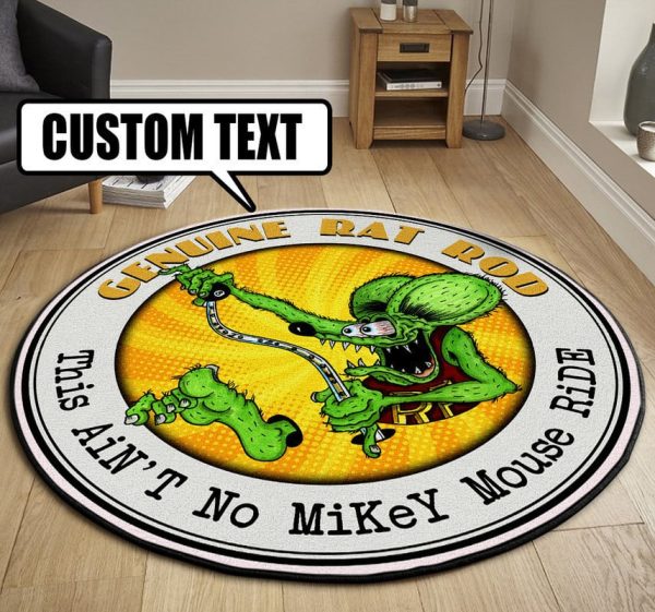 Personalized Hot Rod Garage Round Mat Round Floor Mat Room Rugs Carpet Outdoor Rug Washable Rugs - Image 3