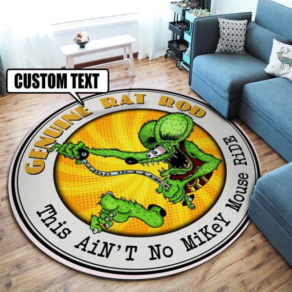 Personalized Hot Rod Garage Round Mat Round Floor Mat Room Rugs Carpet Outdoor Rug Washable Rugs - Image 2