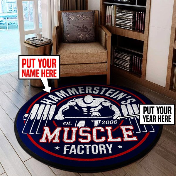 Personalized Muscle Factory Round Mat Round Floor Mat Room Rugs Carpet Outdoor Rug Washable Rugs - Image 2