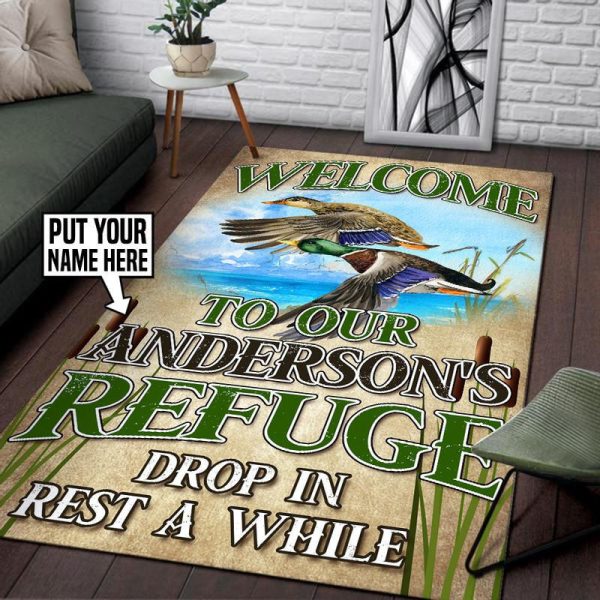 Personalized Welcome To Duck Camp Area Rug Carpet - Image 3