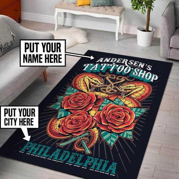 Personalized Tattoo Area Rug Carpet 2