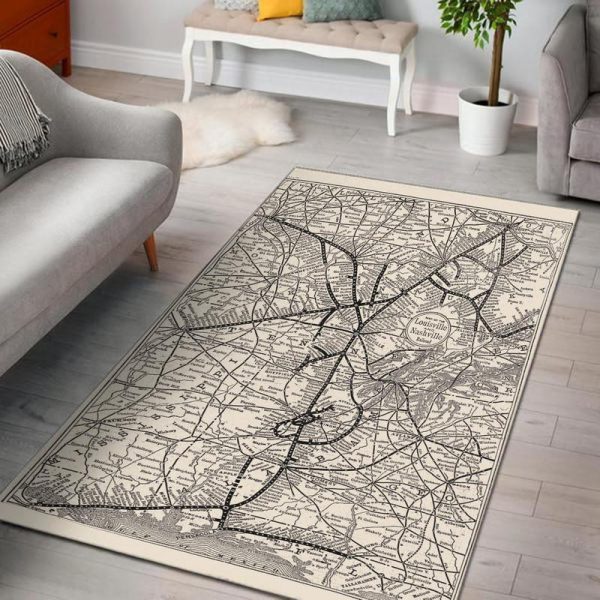 Louisville Area Rug Carpet Antique Louisville And Nashville Railroad Map L And N Railroad Map - Image 3