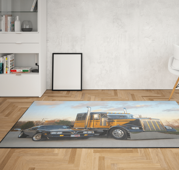 snb rug smokey and the bandit trans am firebird pontiac kenworth snowman muscle car 01724 Living Room Rugs, Bedroom Rugs, Kitchen Rugs - Image 2