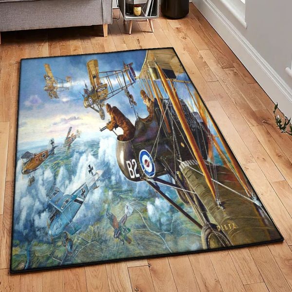 Flying Monoplane Rug Rectangle Rugs Washable Area Rug Non-Slip Carpet For Living Room Bedroom - Image 2