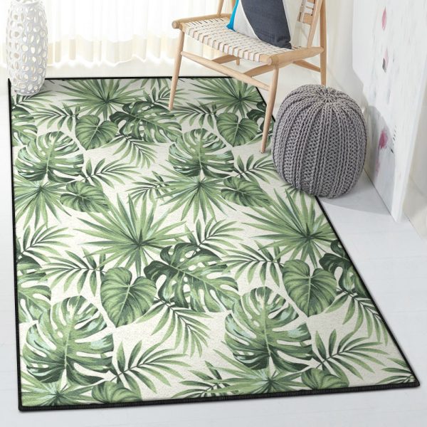 Gardener Gift Carpet Palm Leaf Pattern 2 Rug Rectangle Rugs Washable Area Rug Non-Slip Carpet For Living Room Bedroom