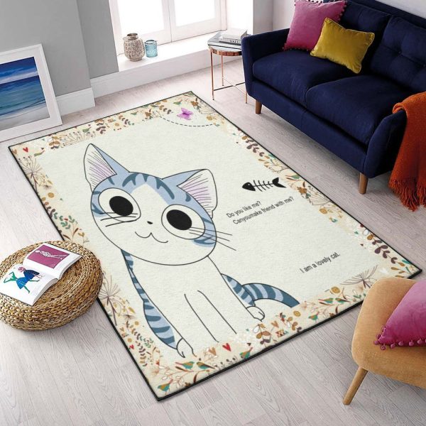 Kitten Cool Rugs Cat Rug Rectangle Rugs Washable Area Rug Non-Slip Carpet For Living Room Bedroom