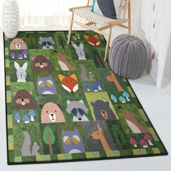 Animal Large Jungle Animal Rug Rectangle Rugs Washable Area Rug Non-Slip Carpet For Living Room Bedroom