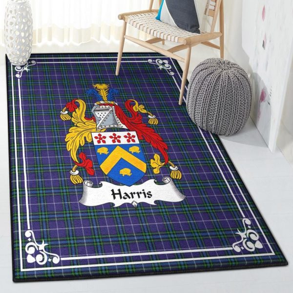 Clan Hunter Kitchen Rugs Harris Clan Badge Tartan Rug Rectangle Rugs Washable Area Rug Non-Slip Carpet For Living Room Bedroom