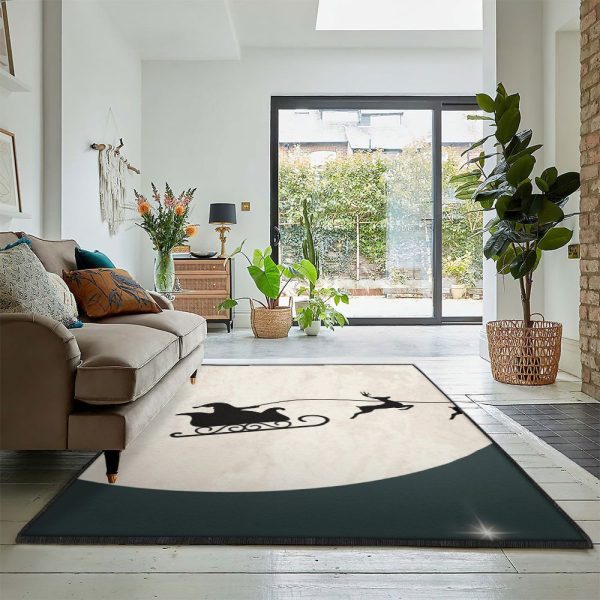 Merry Christmas Washable Christmas Rug Rectangle Rugs Washable Area Rug Non-Slip Carpet For Living Room Bedroom - Image 2