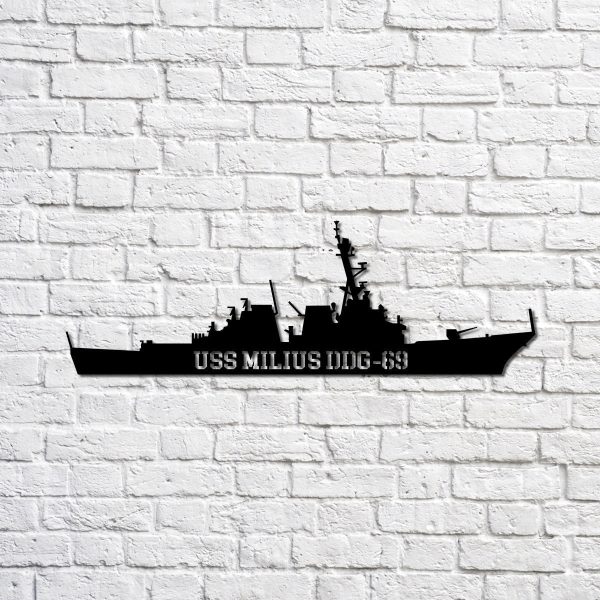 Uss Milius Ddg69 Navy Ship Metal Sign, Memory Wall Metal Sign Gift For